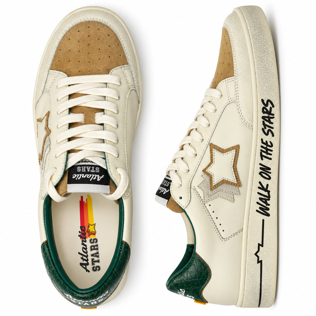Atlantic Stars アトランティックスターズ ATLANTA アトランタ スニーカー ATLA05-A02-BTBV ホワイト ベージュ ビスケット【日本正規品｜2026-27年秋冬新作】