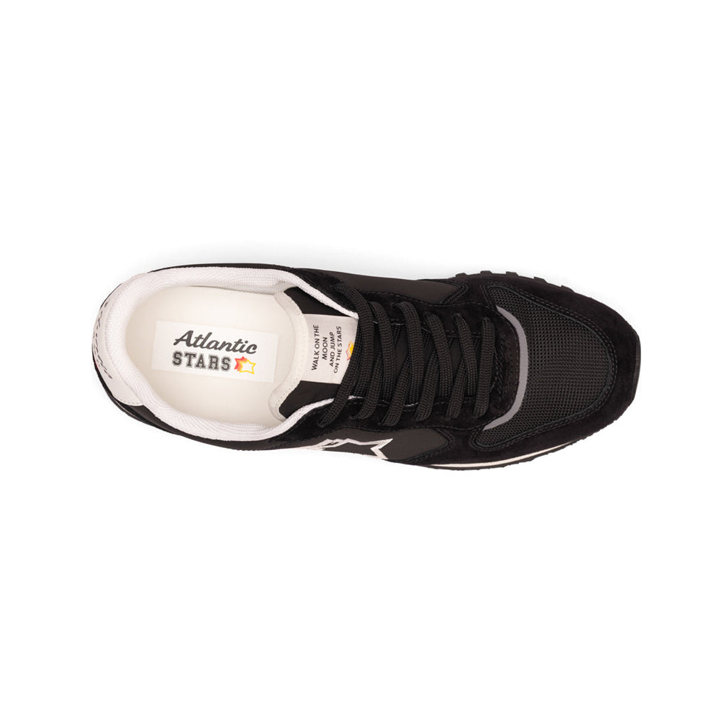 Side view of Atlantic STARS MENNEA black fluo sneakers