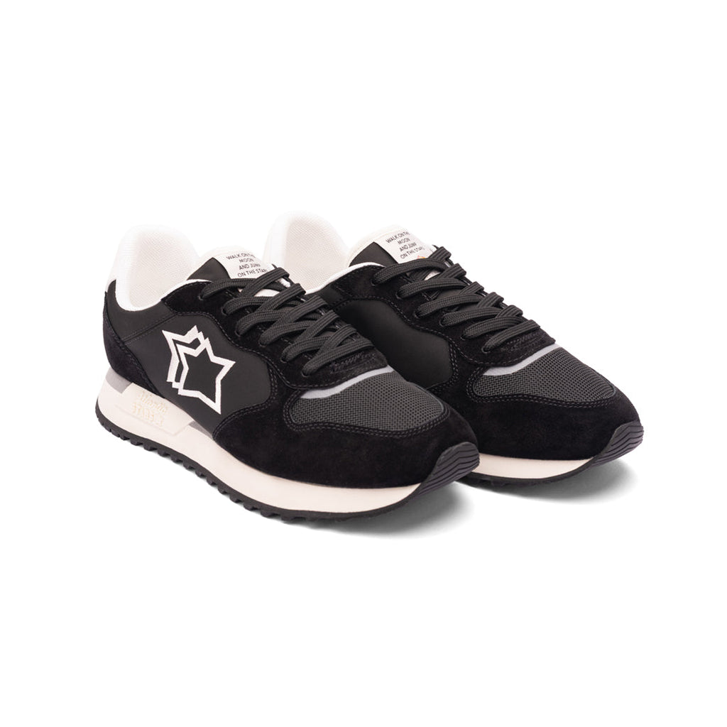 Side view of Atlantic STARS MENNEA black fluo sneakers