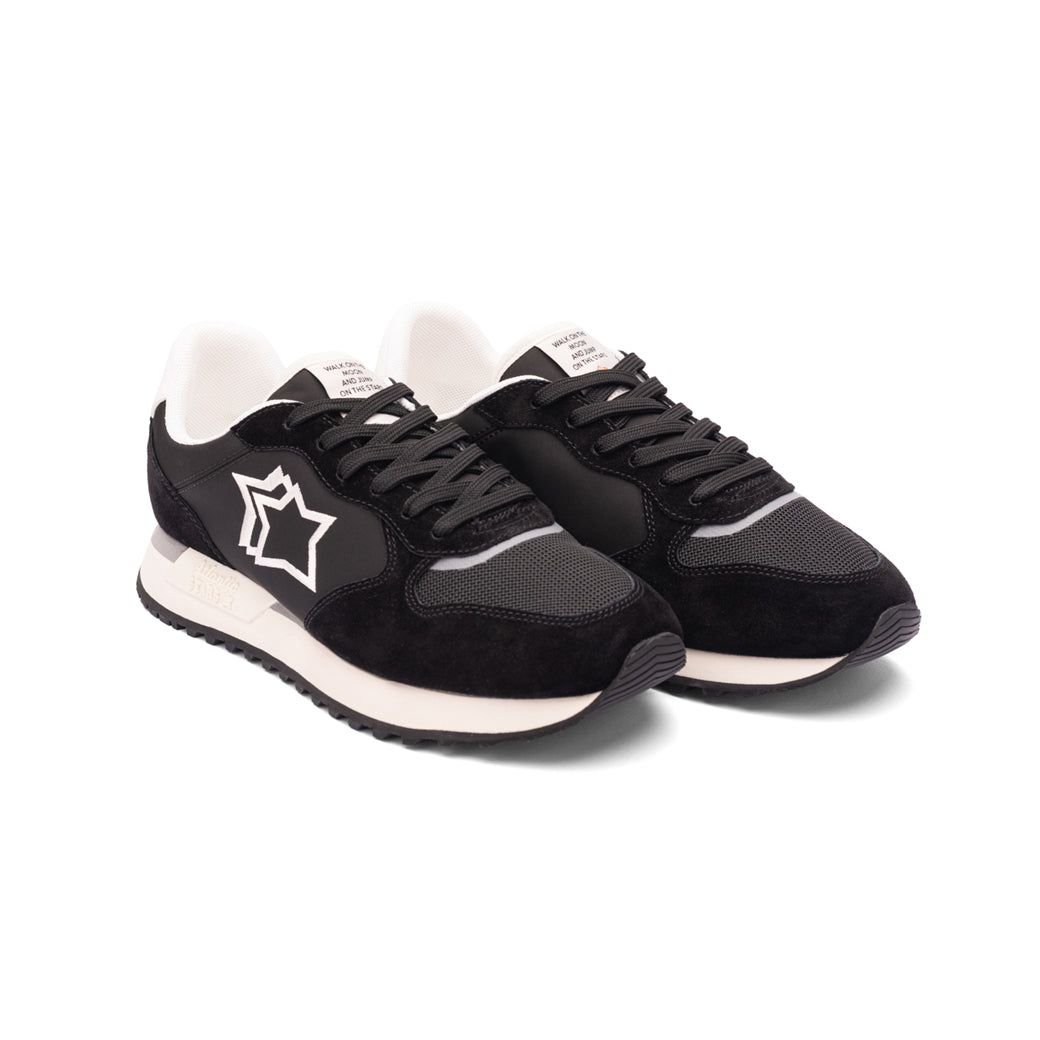 Side view of Atlantic STARS MENNEA black fluo sneakers