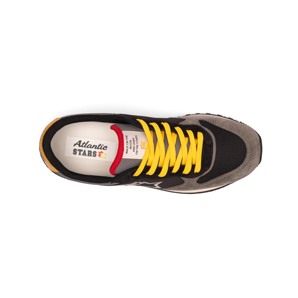 Side view of Atlantic STARS MENNEA black fluo sneakers